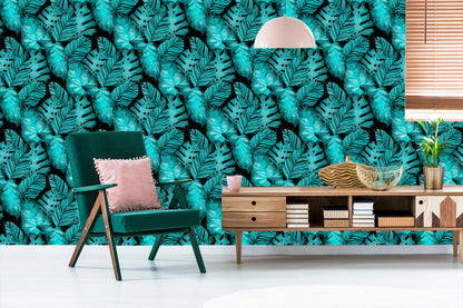 Wallpaper Leaves Of Passion Fruit And Monstera