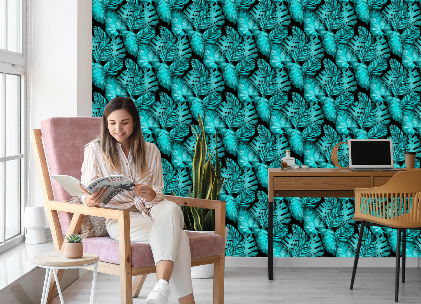 Wallpaper Leaves Of Passion Fruit And Monstera