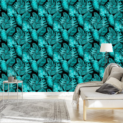 Wallpaper Leaves Of Passion Fruit And Monstera