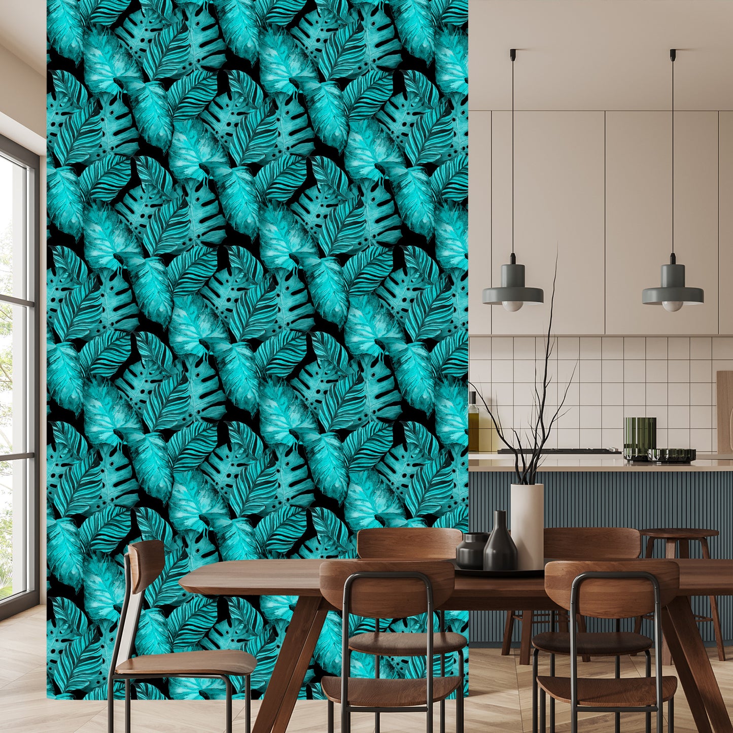 Wallpaper Leaves Of Passion Fruit And Monstera