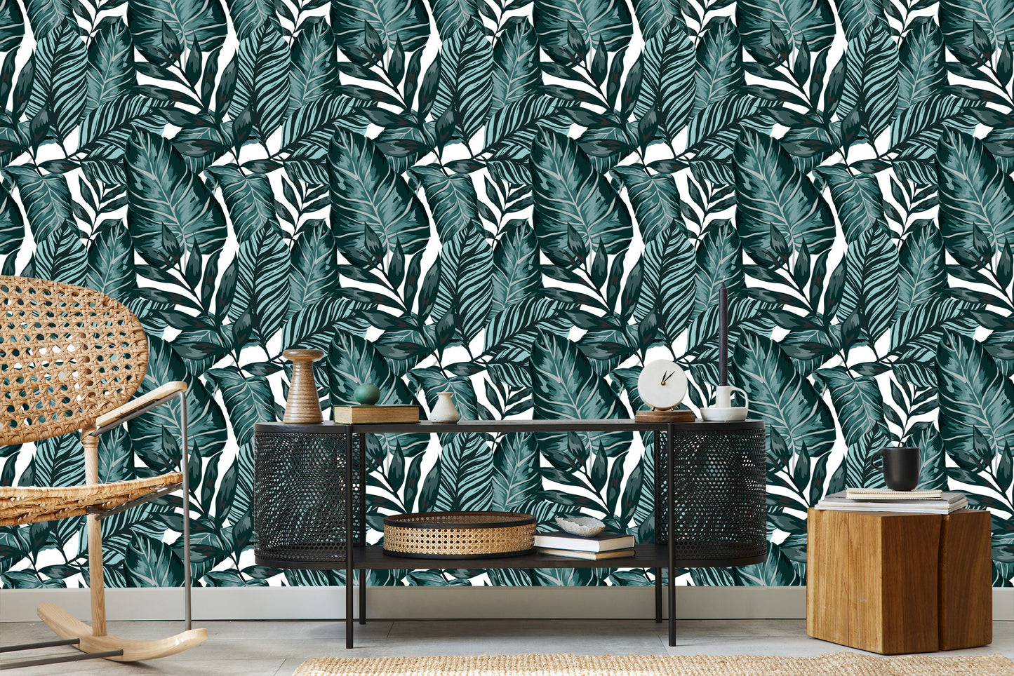 Wallpaper Leaves Of Passion Fruit And Monstera