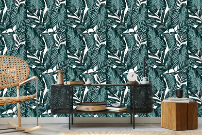 Wallpaper Leaves Of Passion Fruit And Monstera