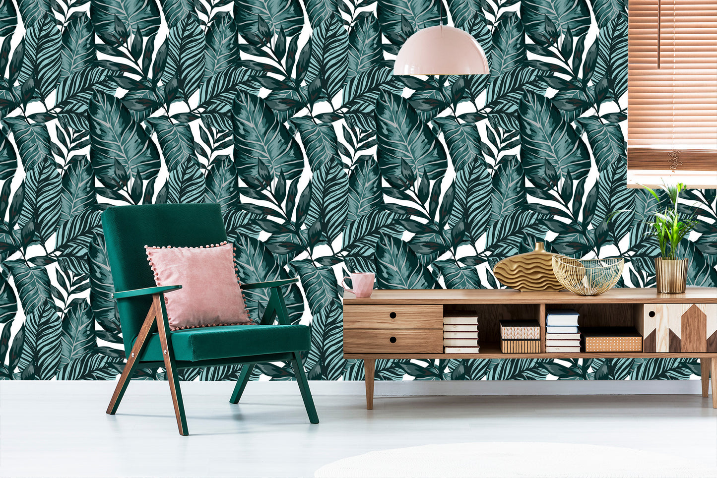 Wallpaper Leaves Of Passion Fruit And Monstera