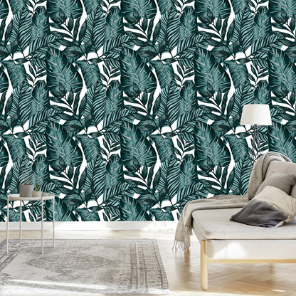 Wallpaper Leaves Of Passion Fruit And Monstera