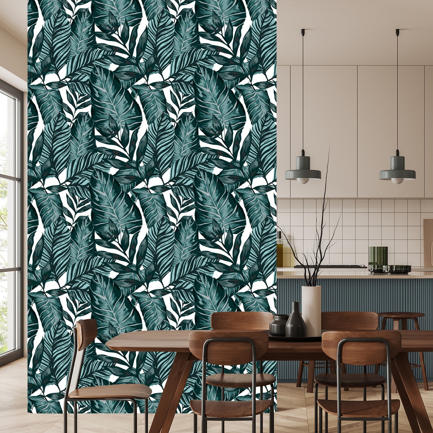 Wallpaper Leaves Of Passion Fruit And Monstera