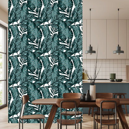 Wallpaper Leaves Of Passion Fruit And Monstera