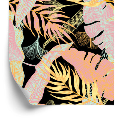 Wallpaper Colorful Exotic Leaves