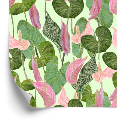 Wallpaper Colorful Leaves And Flowers
