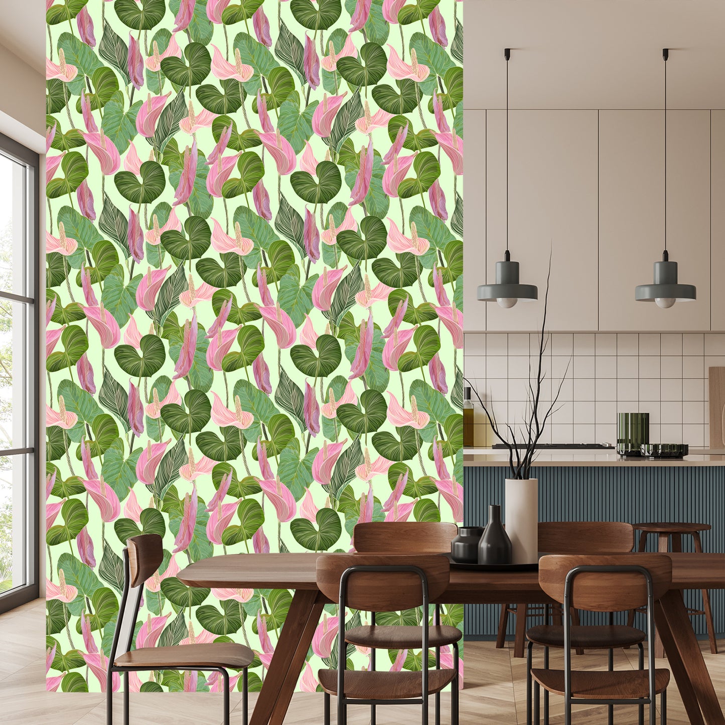 Wallpaper Colorful Leaves And Flowers