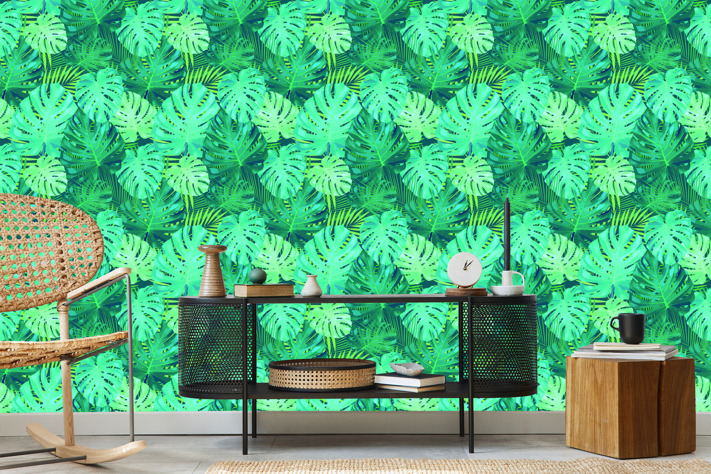 Wallpaper Exotic Monstera Leaves