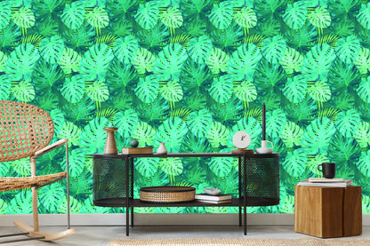Wallpaper Exotic Monstera Leaves