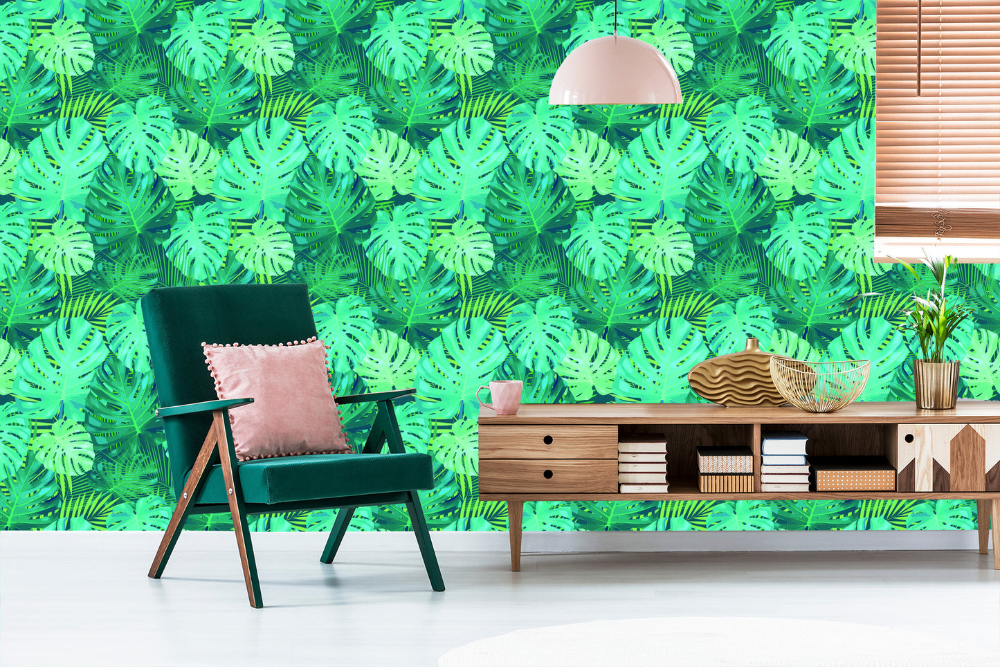 Wallpaper Exotic Monstera Leaves