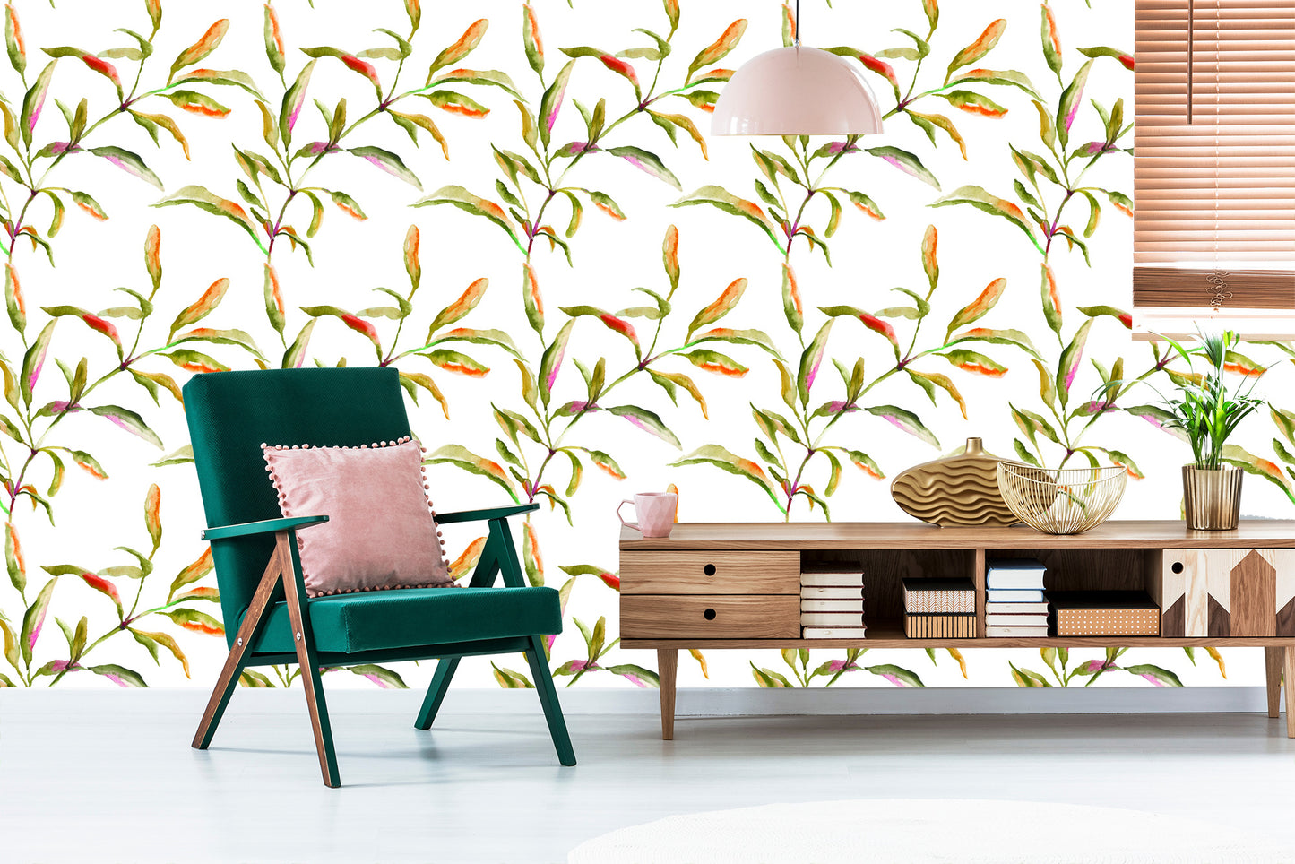 Wallpaper Watercolor Leaves