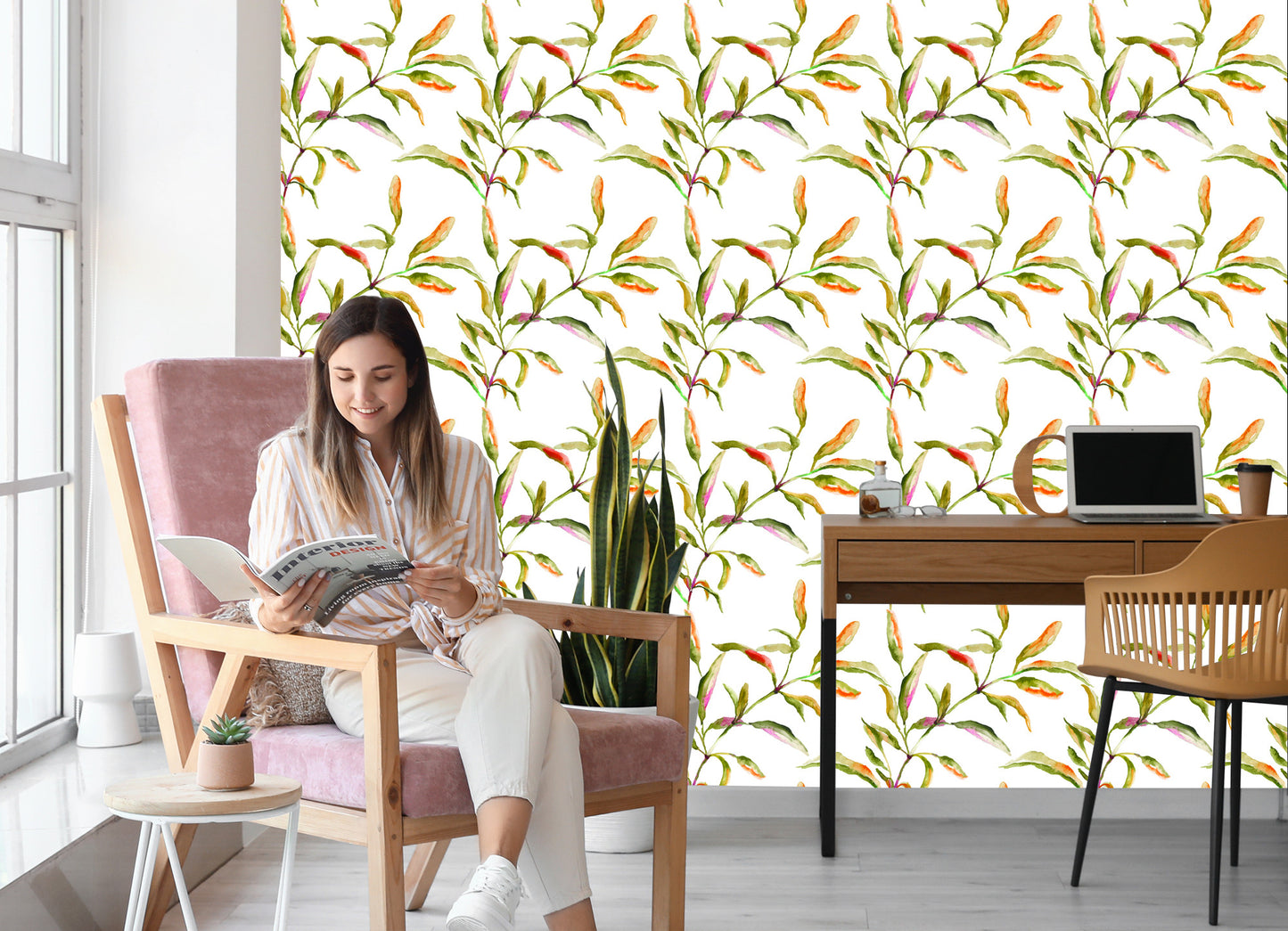 Wallpaper Watercolor Leaves