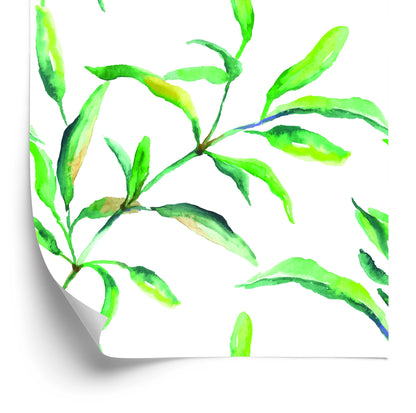 Wallpaper Spring Watercolor Leaves
