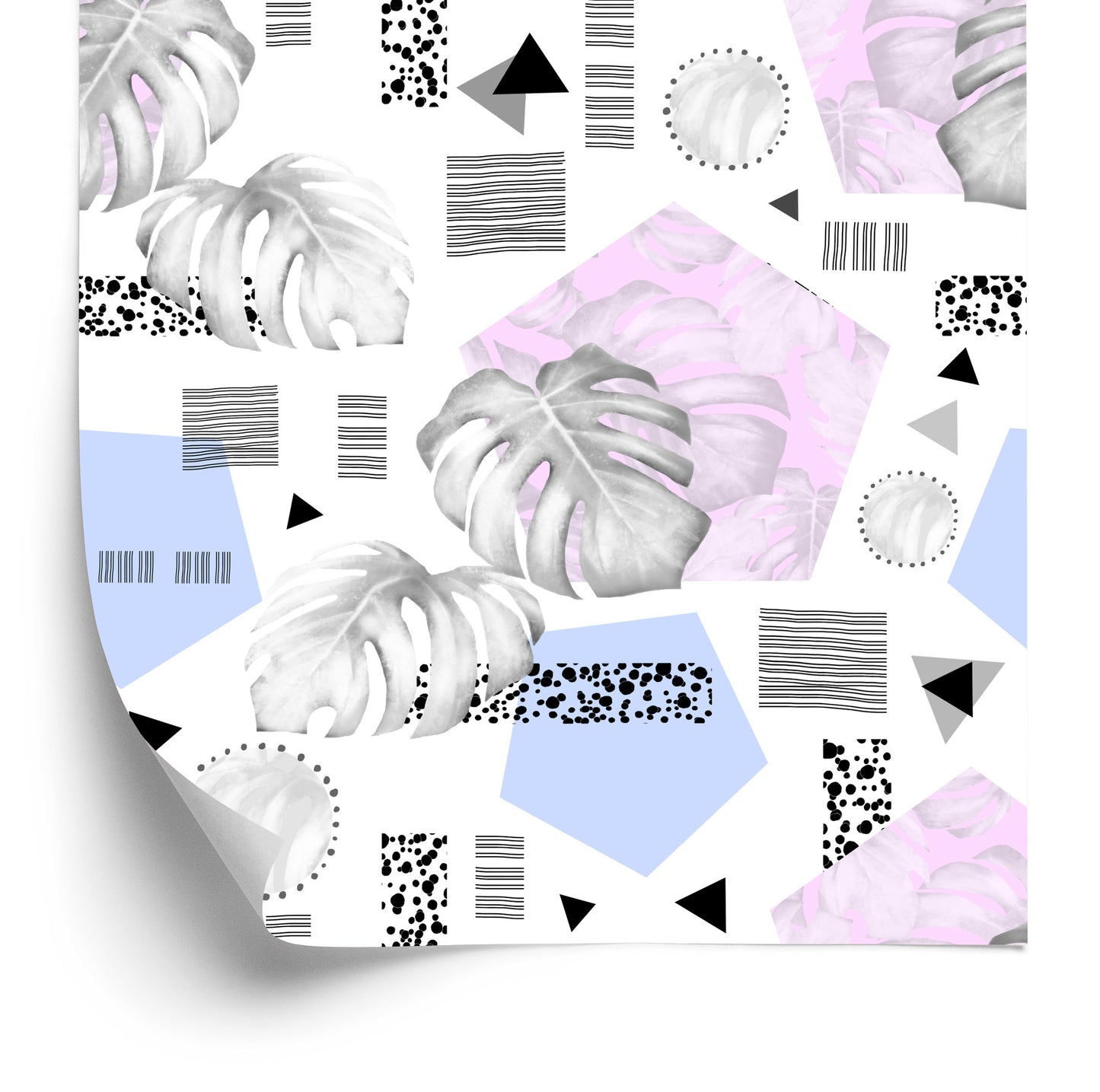 Wallpaper Modern Geometric Leaves