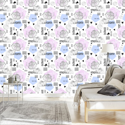 Wallpaper Modern Geometric Leaves