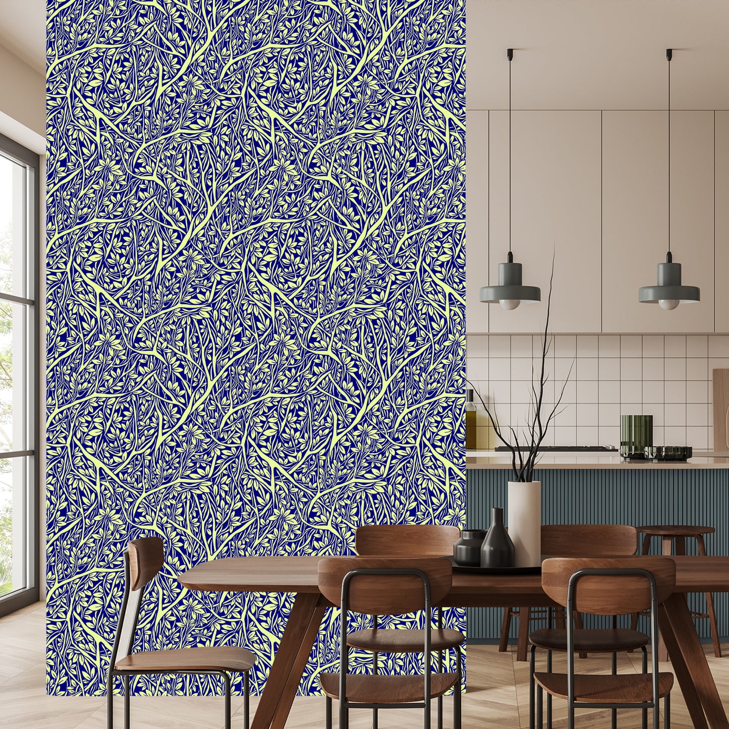Wallpaper Ornamental Leaves With Branches