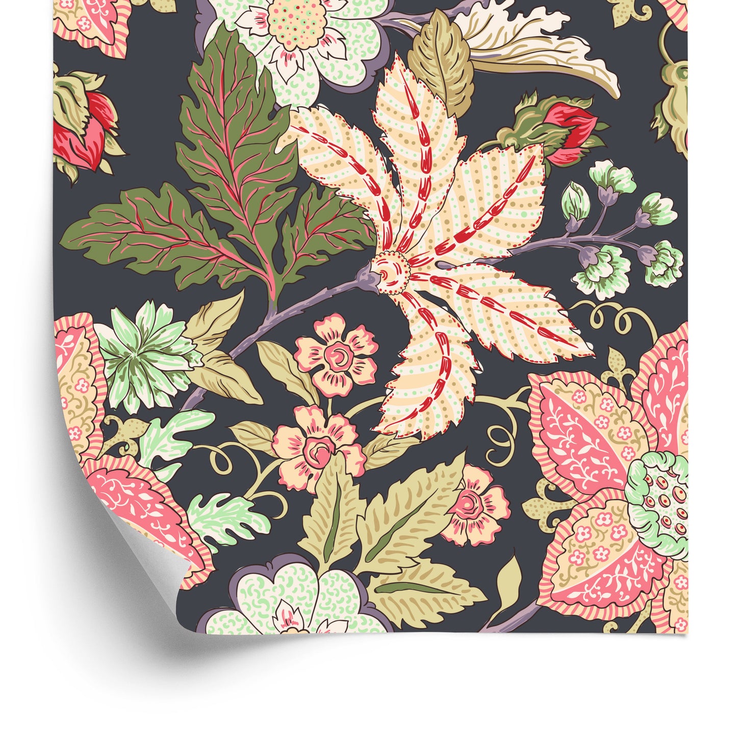 Wallpaper Vintage Flowers With Leaves