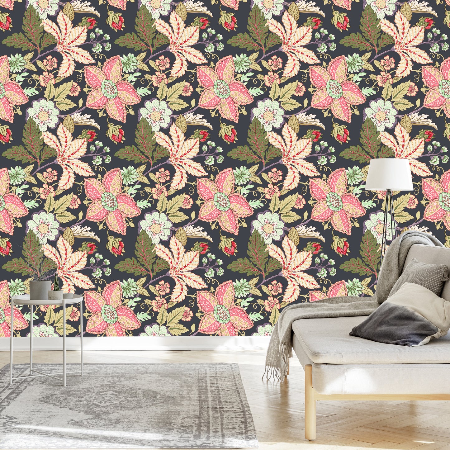 Wallpaper Vintage Flowers With Leaves