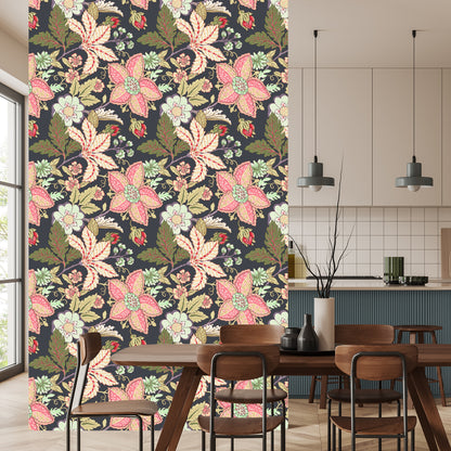 Wallpaper Vintage Flowers With Leaves