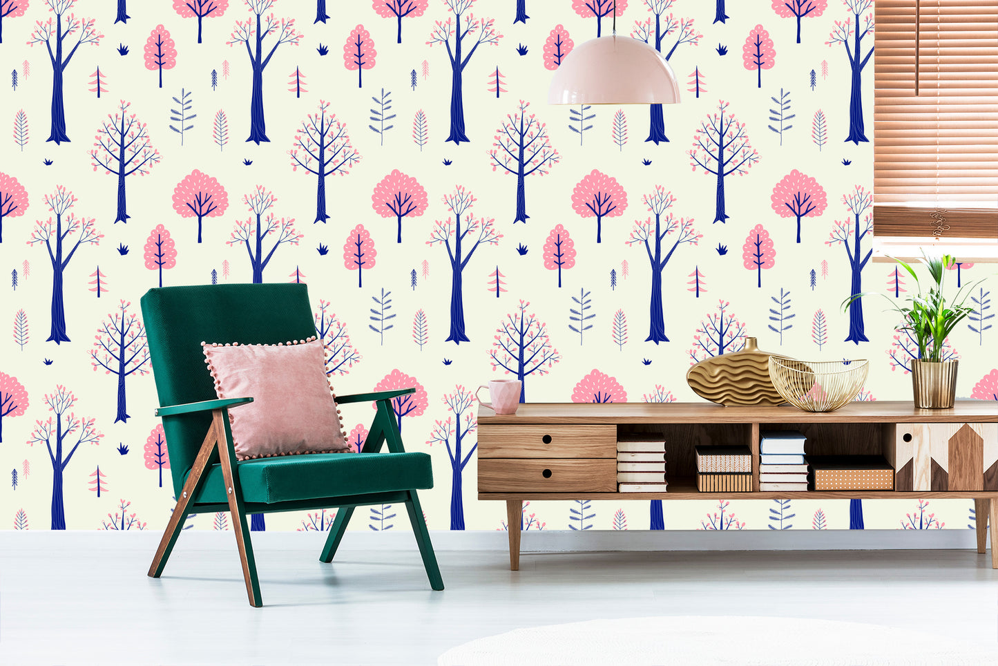 Wallpaper For Children - Autumn Landscape In Scandinavian Style