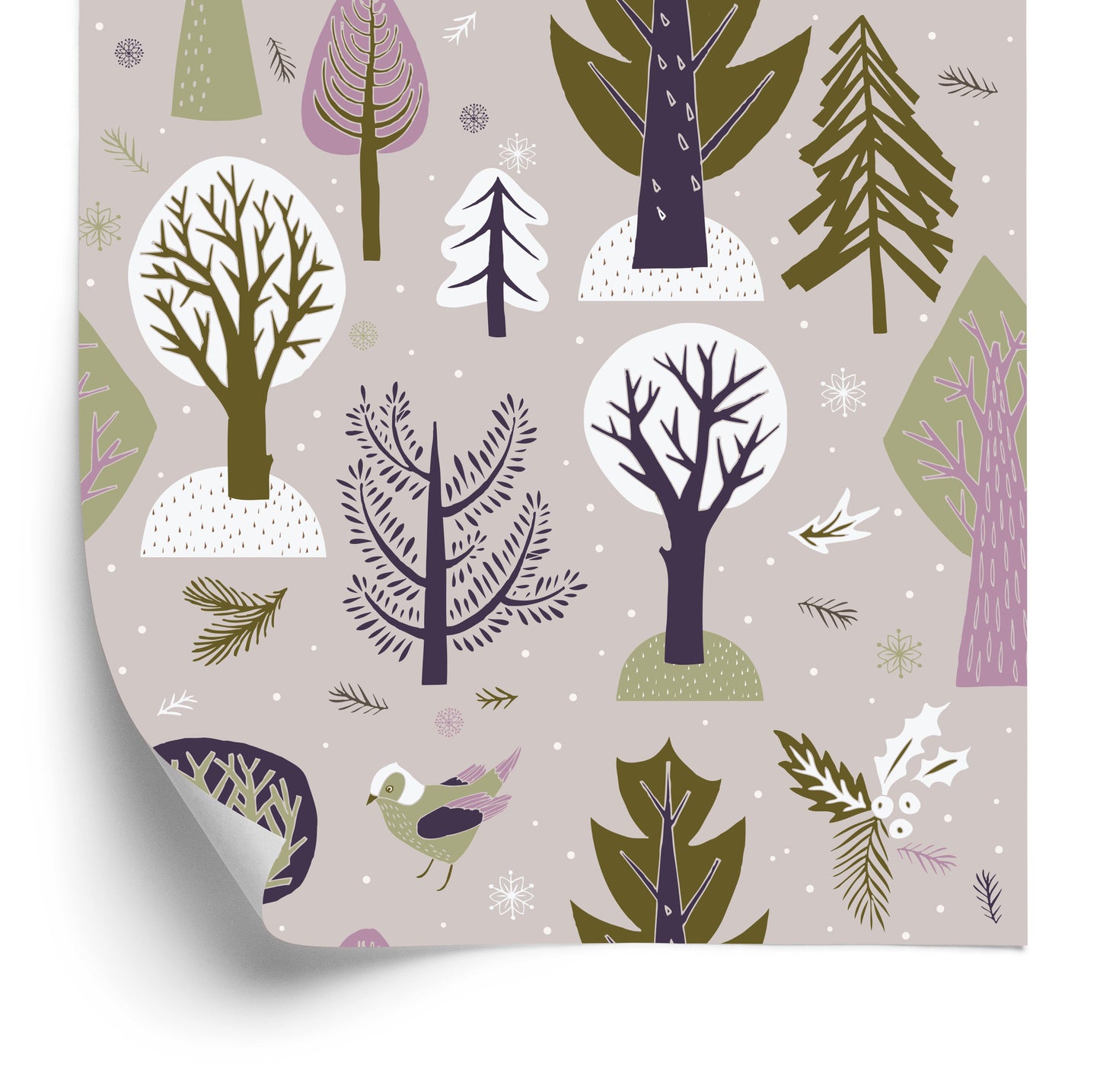 Wallpaper Birds Trees Forest Children's Room