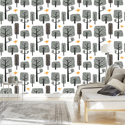 Wallpaper Nature Forest Trees For Baby Room
