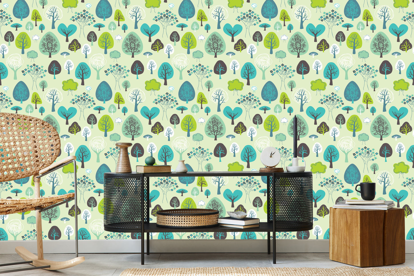 Wallpaper Green Plants Tree Children's Room