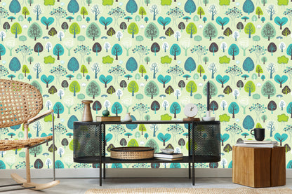 Wallpaper Green Plants Tree Children's Room