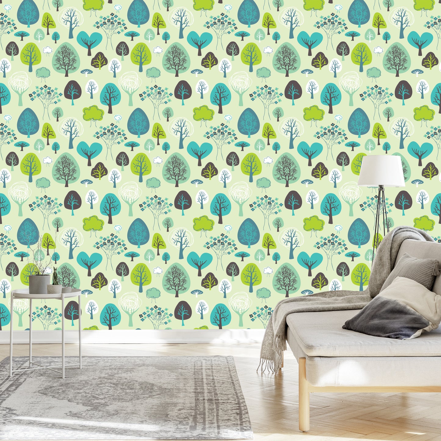 Wallpaper Green Plants Tree Children's Room