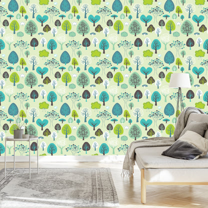 Wallpaper Green Plants Tree Children's Room