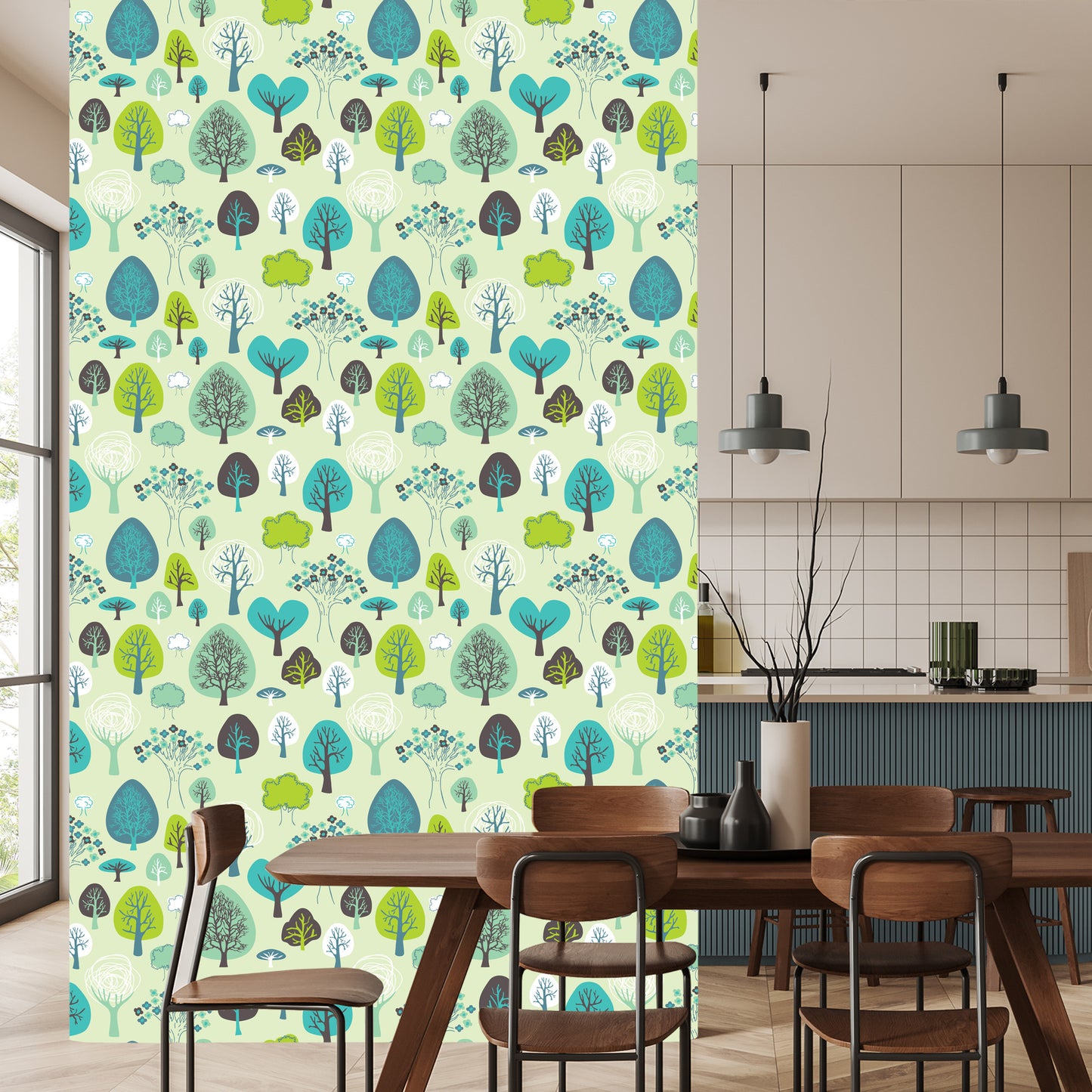 Wallpaper Green Plants Tree Children's Room