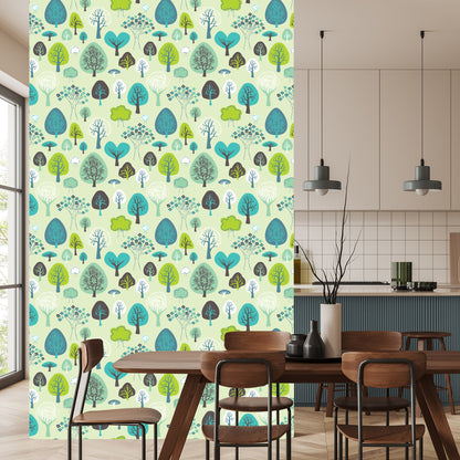 Wallpaper Green Plants Tree Children's Room