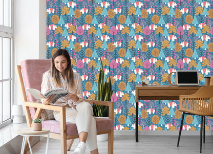 Wallpaper Colorful Tree Plants Children's Room