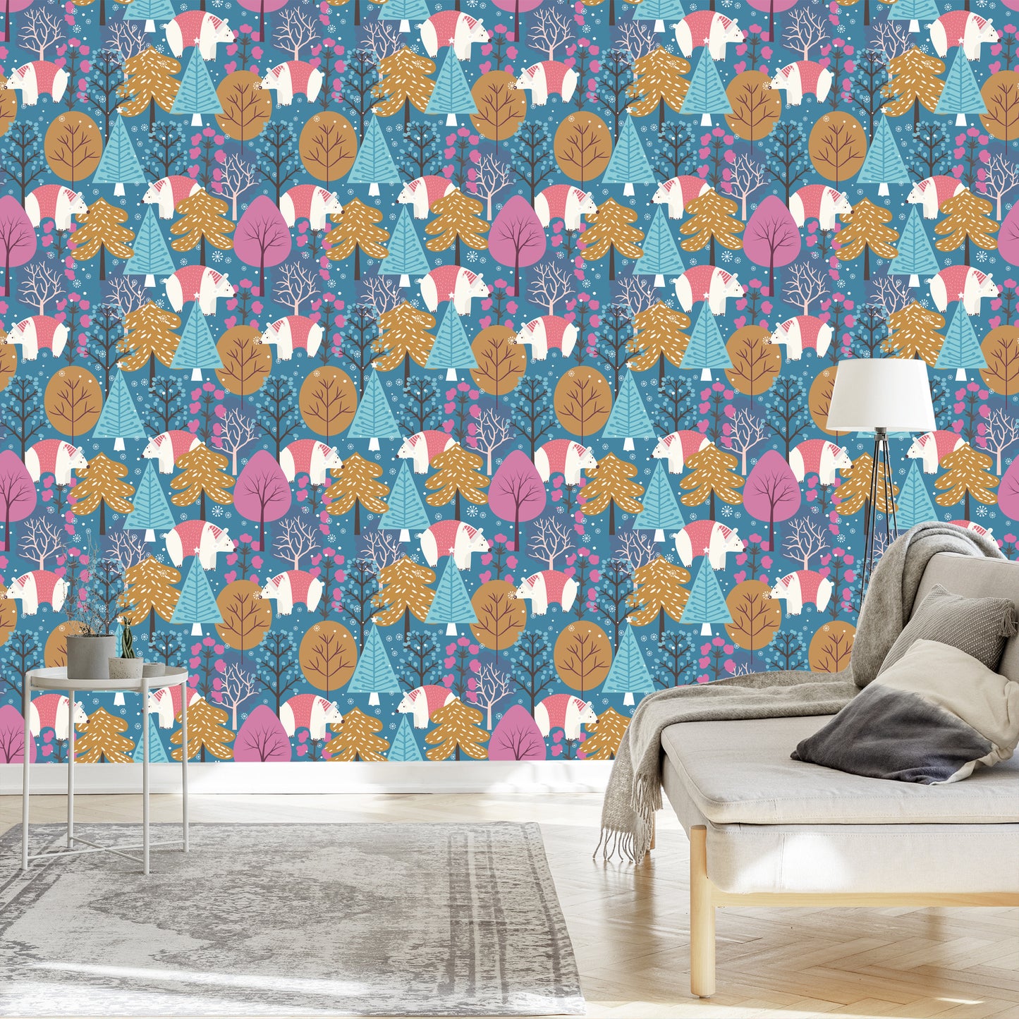 Wallpaper Colorful Tree Plants Children's Room