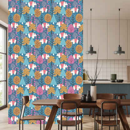 Wallpaper Colorful Tree Plants Children's Room