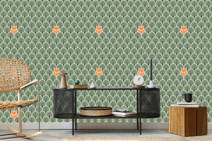 Wallpaper Trees. Branches. Green Children's Room