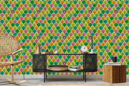 Wallpaper Colorful Forest Trees For A Child's Room