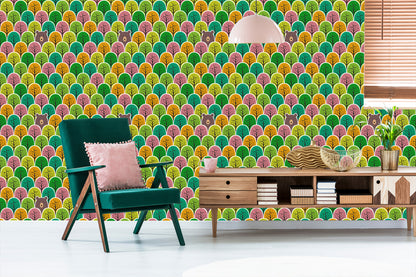Wallpaper Colorful Forest Trees For A Child's Room