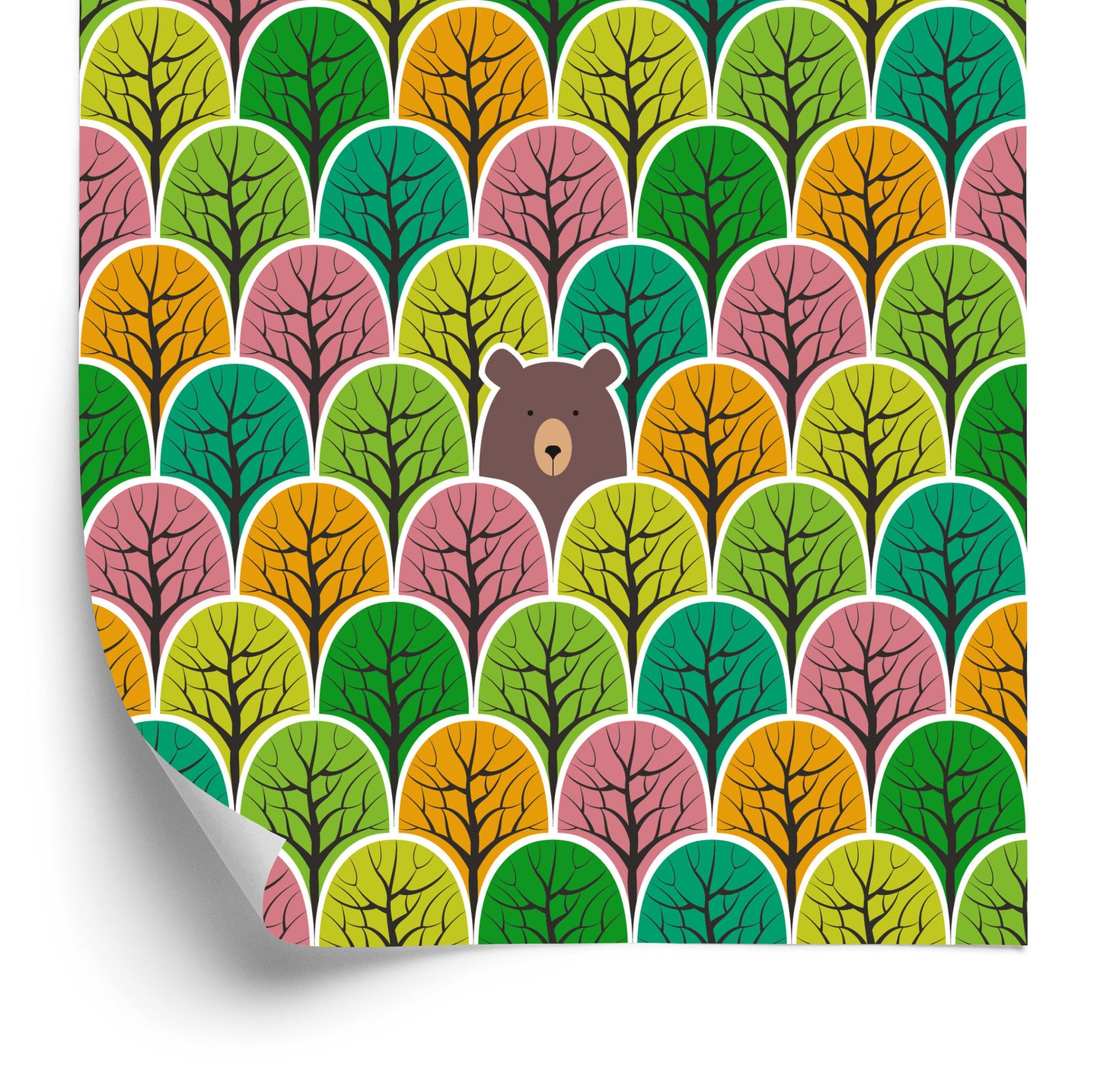 Wallpaper Colorful Forest Trees For A Child's Room