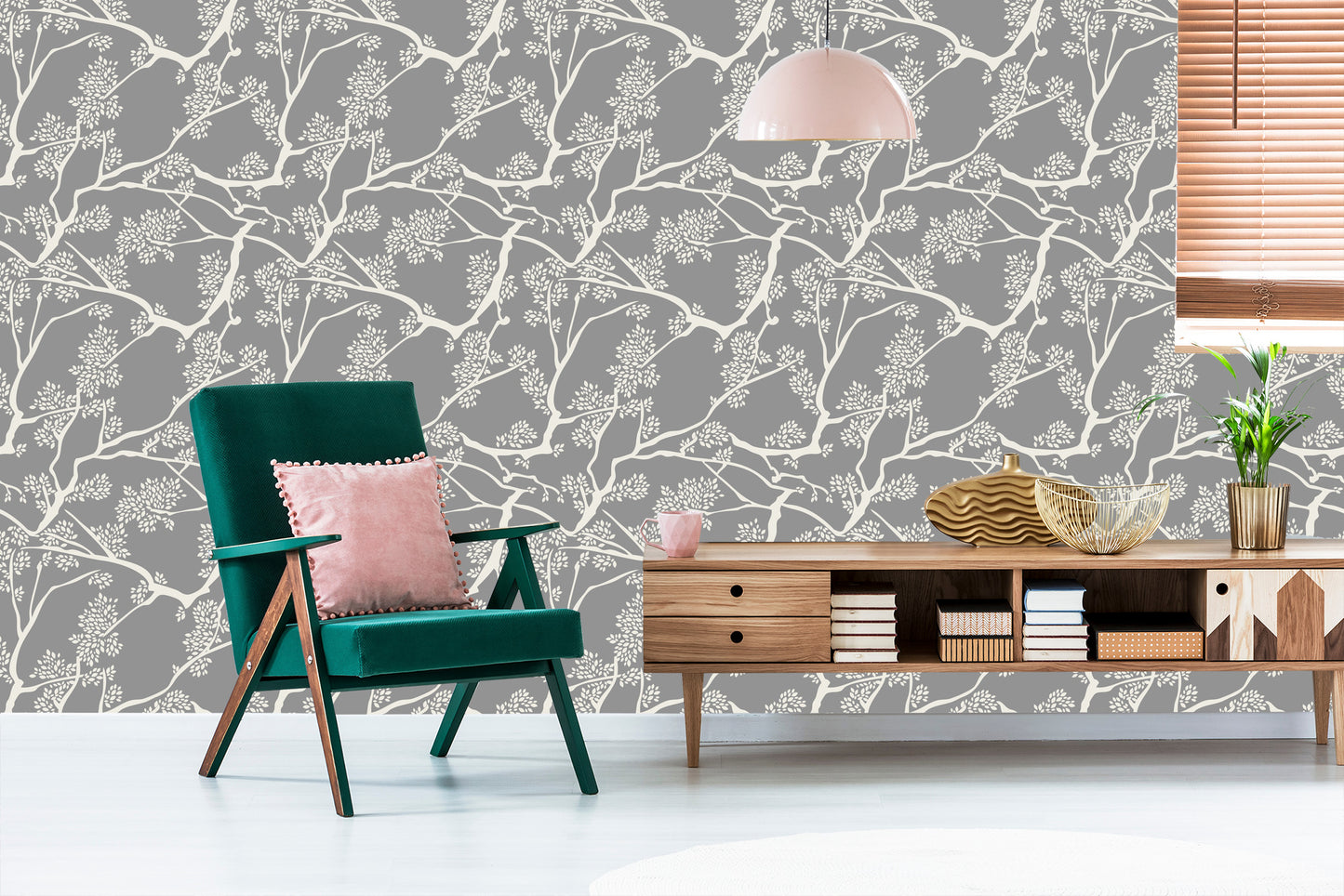 Wallpaper Tree Leaves Branches For Salon Office