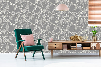 Wallpaper Tree Leaves Branches For Salon Office