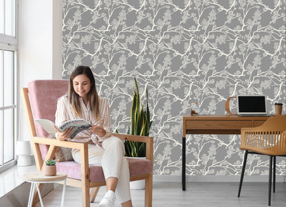 Wallpaper Tree Leaves Branches For Salon Office