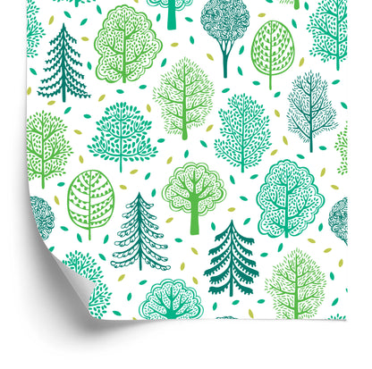 Wallpaper Nature Green Trees Forest Children's Room