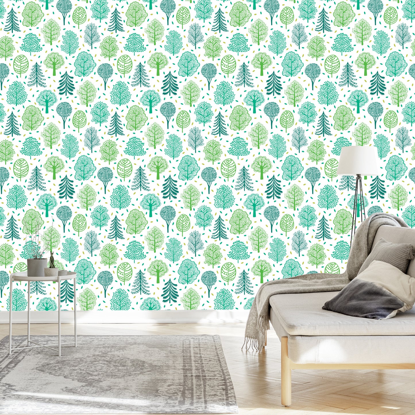 Wallpaper Nature Green Trees Forest Children's Room