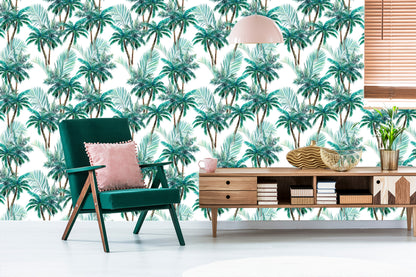 Wallpaper Nature Palm Tree Leaves Living Room Bedroom