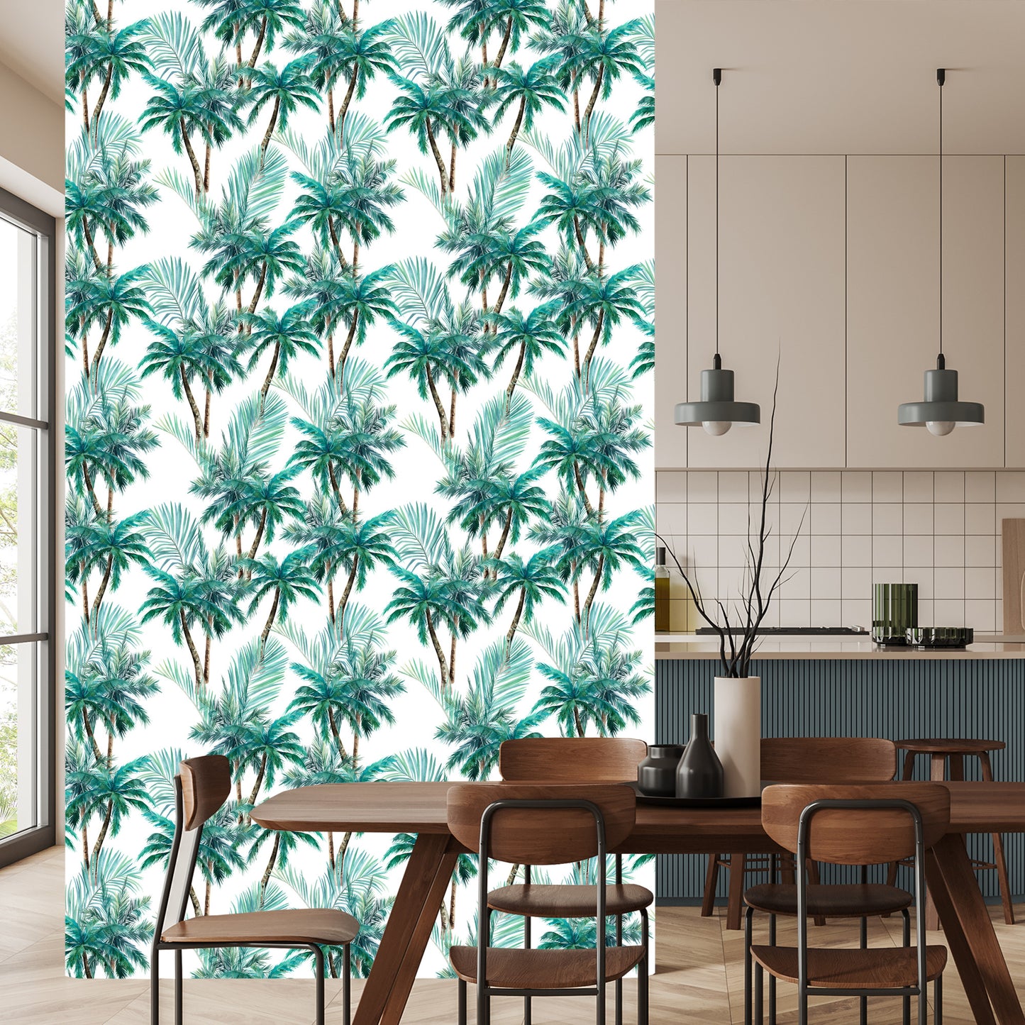 Wallpaper Nature Palm Tree Leaves Living Room Bedroom