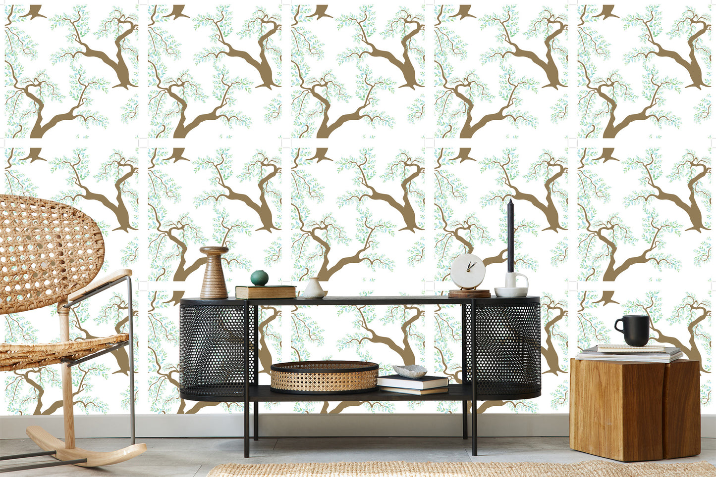Wallpaper Green Tree Leaves For Living Room Bedroom