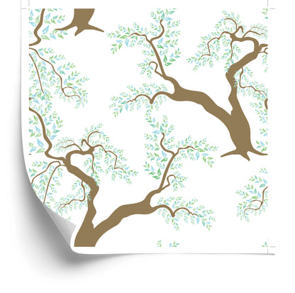 Wallpaper Green Tree Leaves For Living Room Bedroom